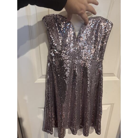 Charlotte Russe Small Strapless Pink Sequin Mini Dress - Picture 2 of 8